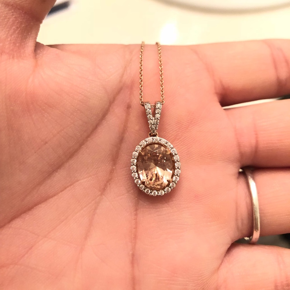 Pink and white Sapphire Necklace